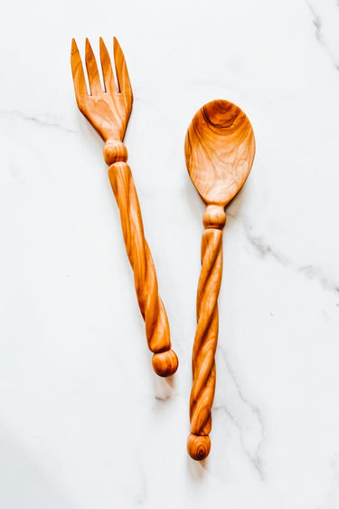 Spiral Salad Server Set